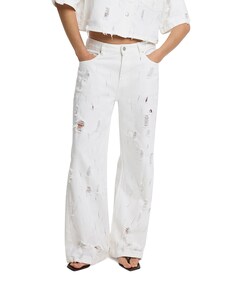 DAMAGED DENIM dames jeans ecru