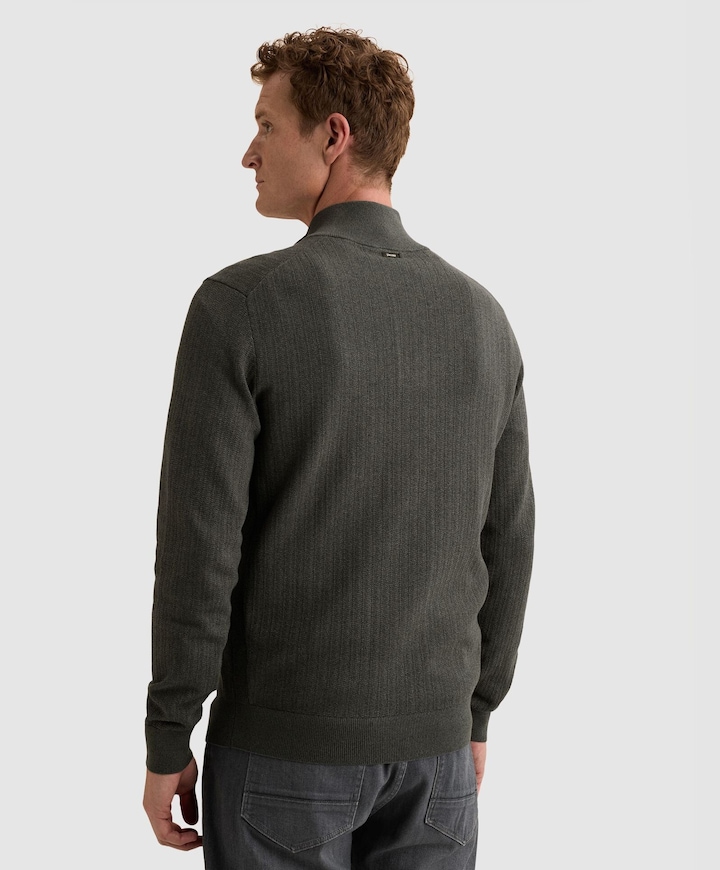 Heren trui met rits blauw