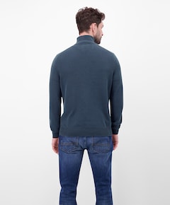 Heren trui met rits blauw