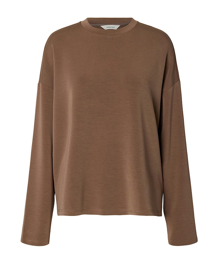 Dames longsleeve bruin