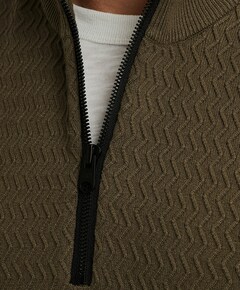 Heren trui met rits groen