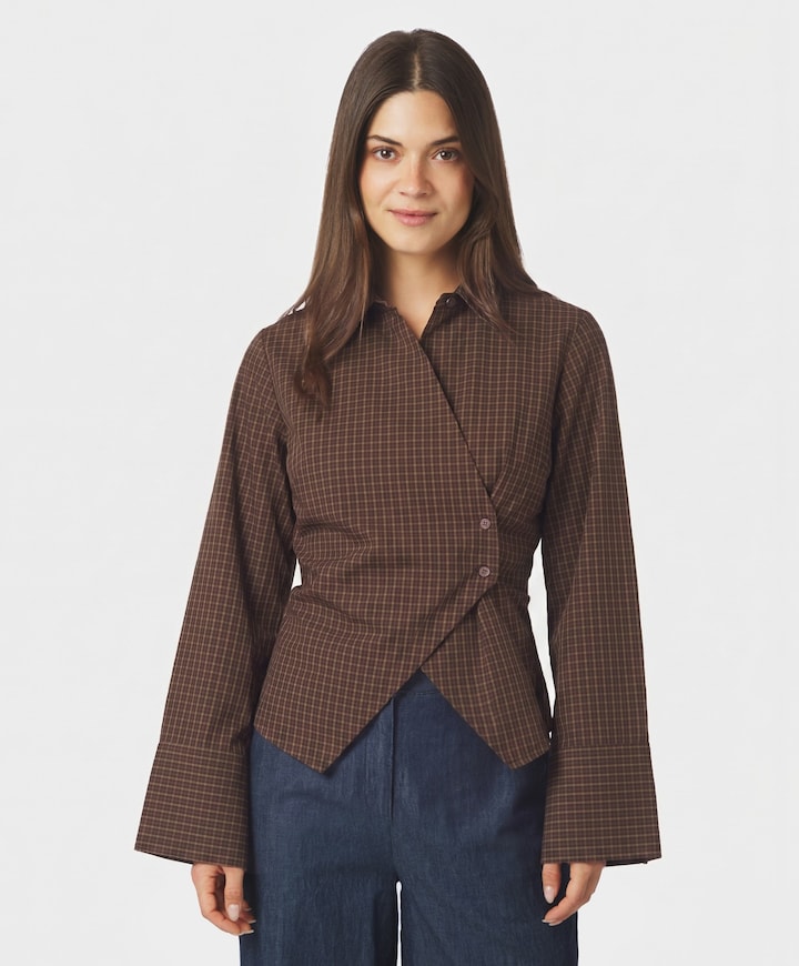 Dames blouse bruin