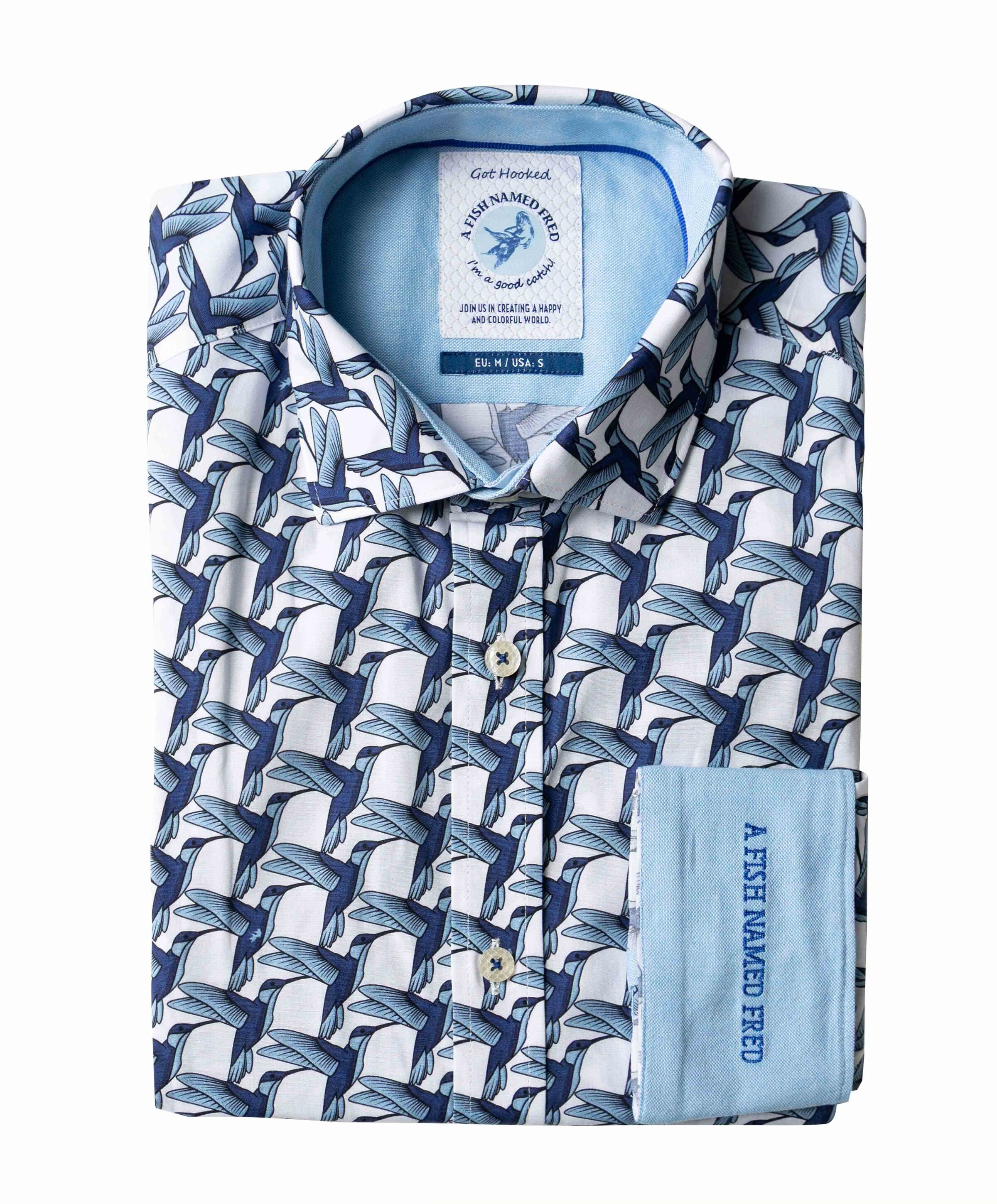 Heren overhemd lange mouw blauw