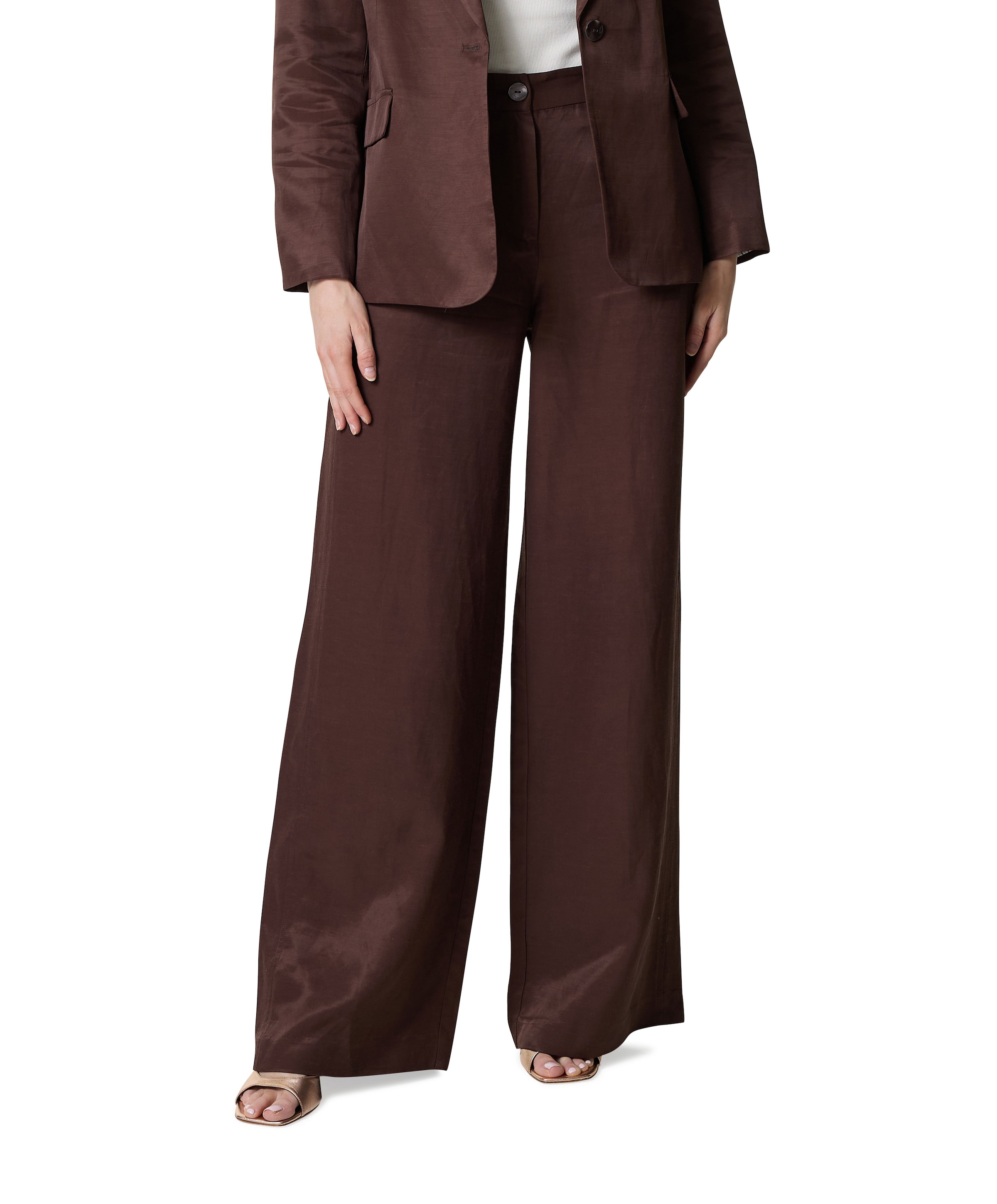 Gamba Dritta Tessuto dames pantalon bruin