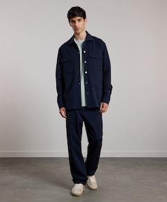Heren overhemd lange mouw blauw