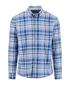 Heren overhemd lange mouw blauw