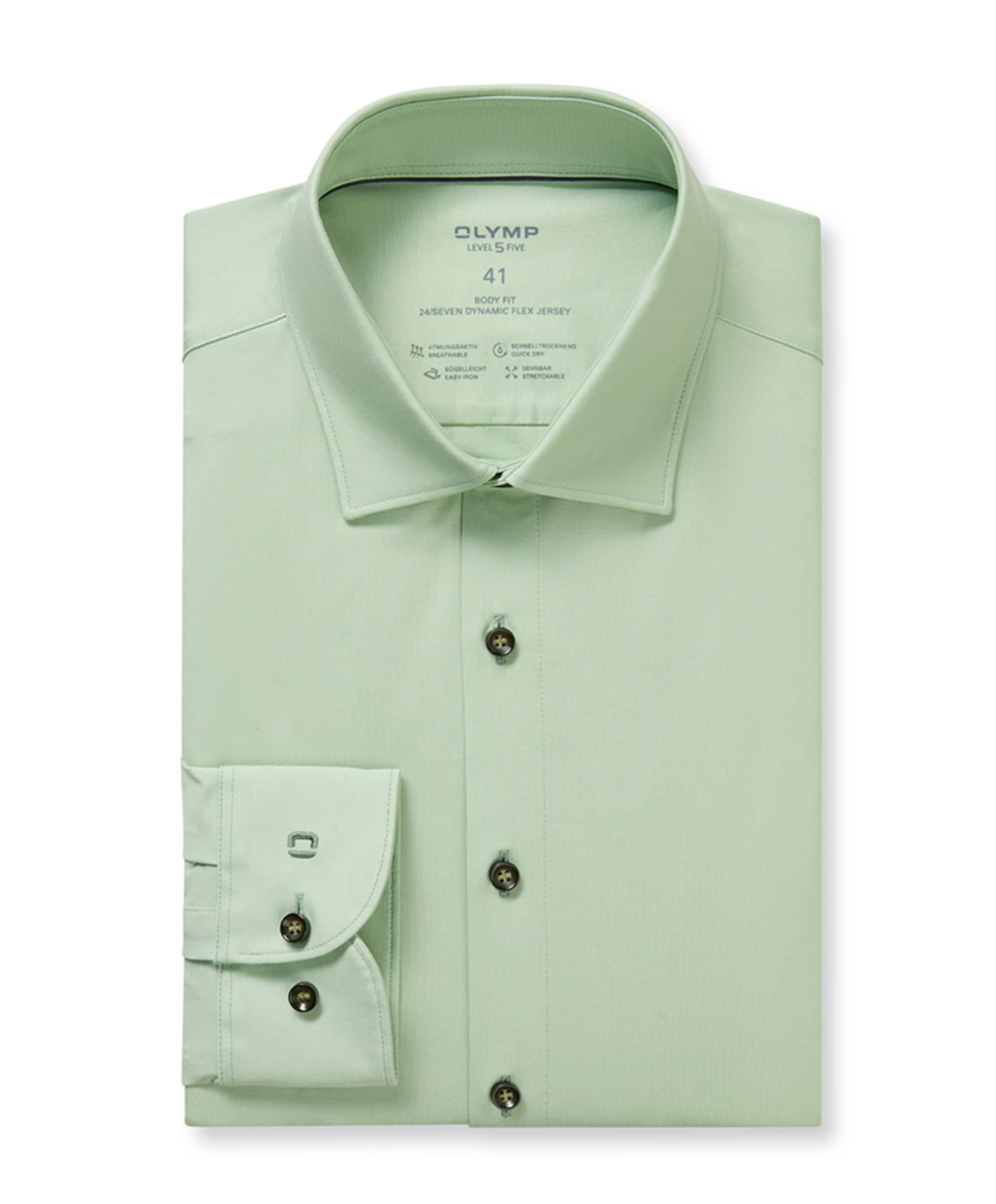 Heren overhemd lange mouw groen