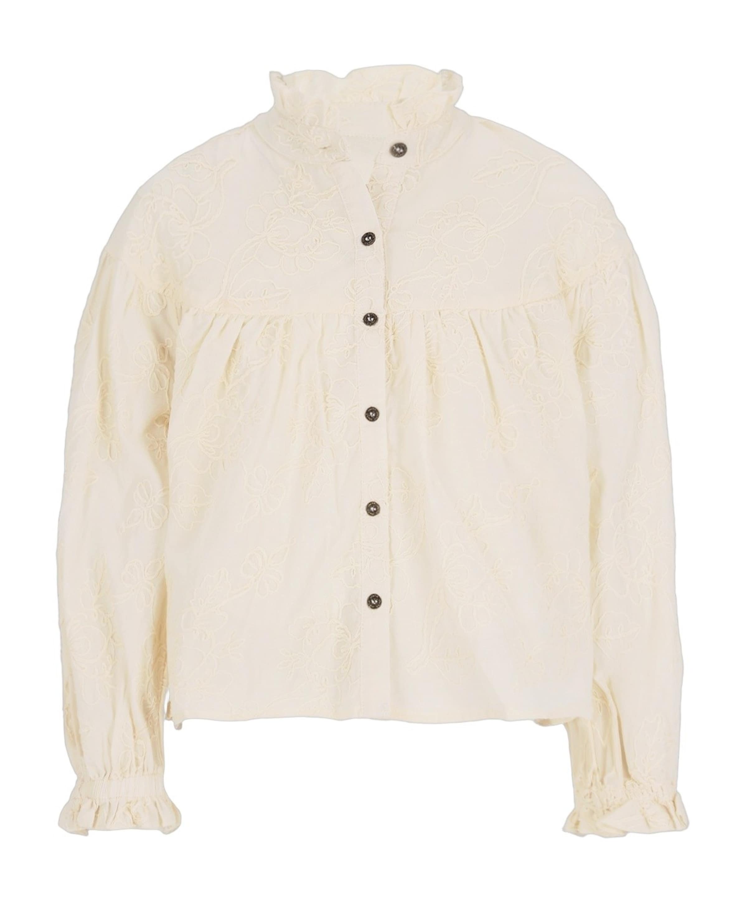 Meisjes blouse lange mouw ecru