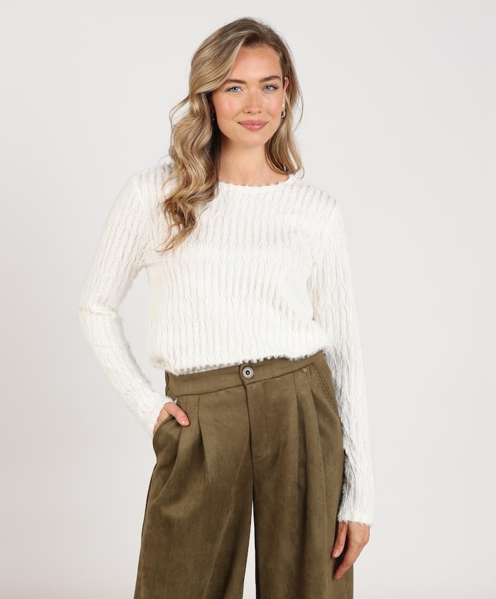Dames top ecru