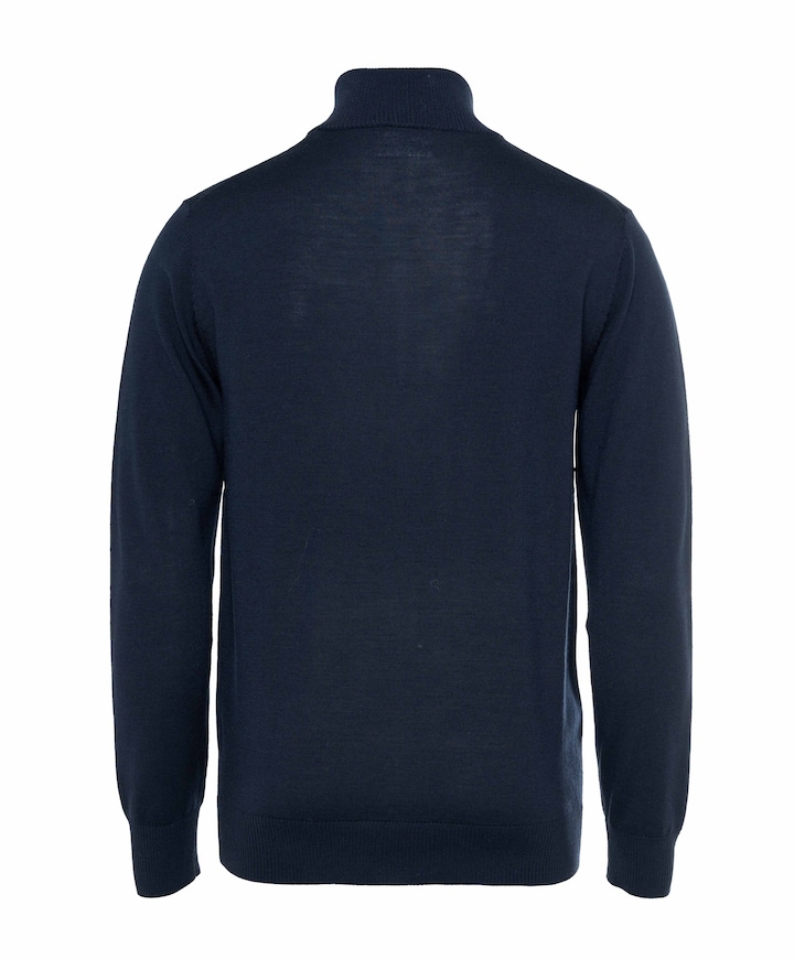 Heren trui met rits blauw