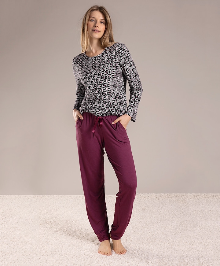 Pyjamabroek bordeaux