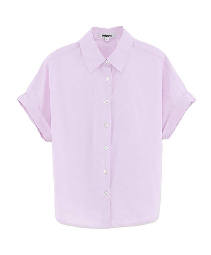 Meisjes blouse korte mouw paars