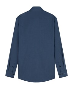 Heren overhemd lange mouw blauw
