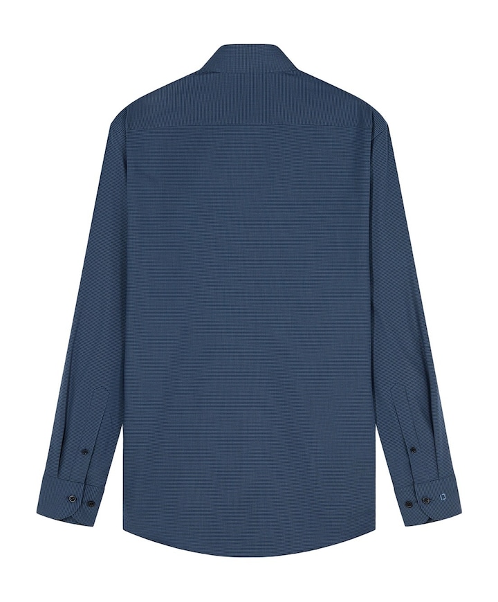 Heren overhemd lange mouw blauw
