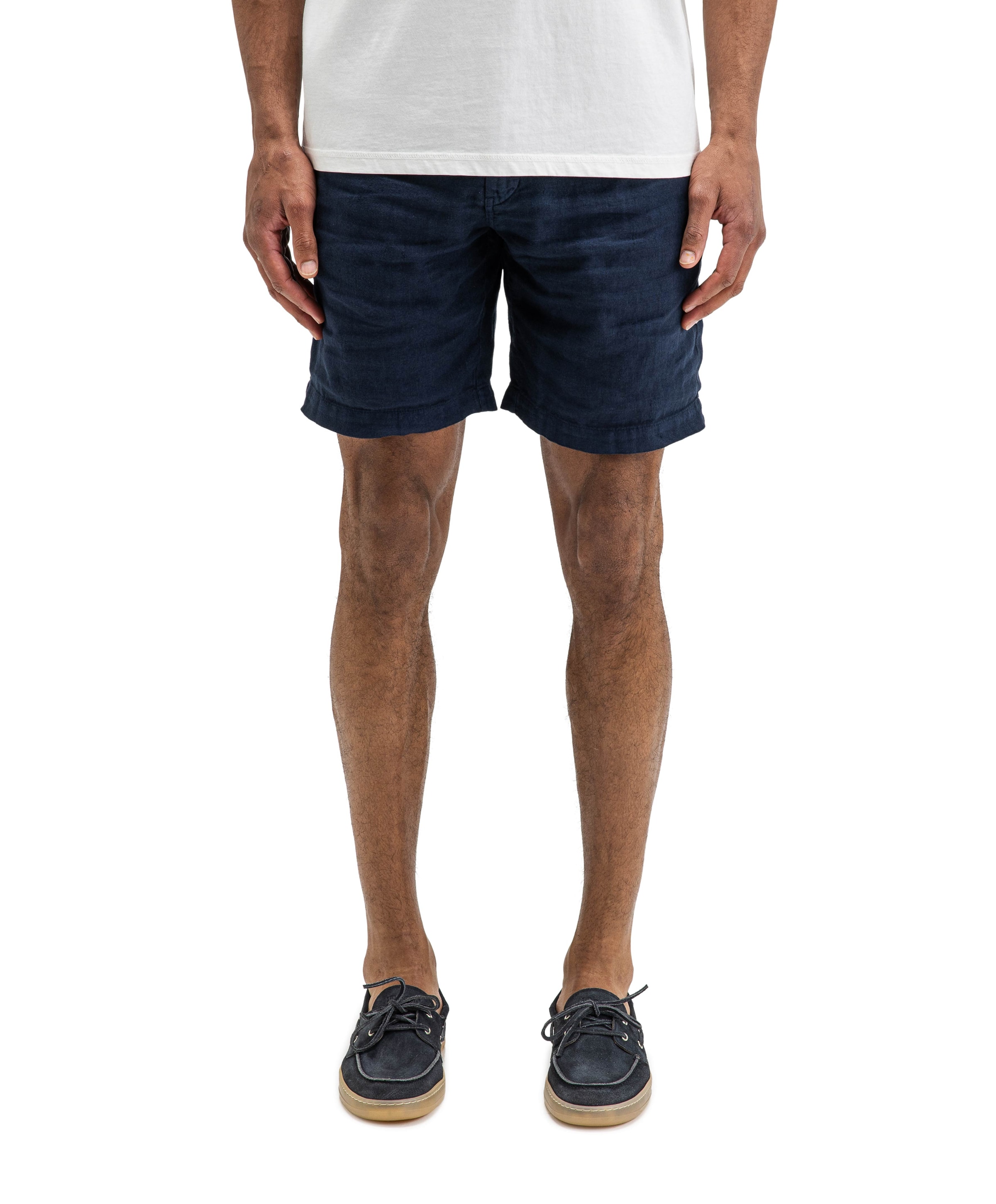 Loner Linen Short heren korte broek blauw