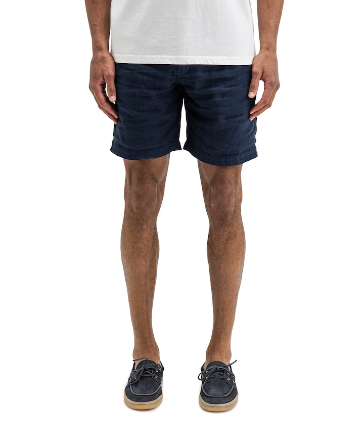Loner Linen Short heren korte broek blauw