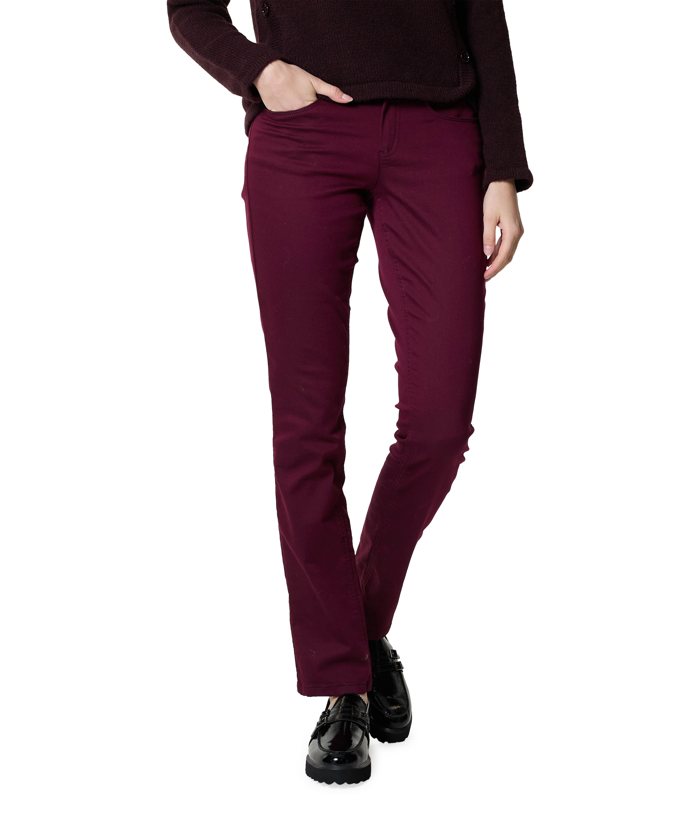 5 Pocket Super Stretch Lang dames broek bordeaux