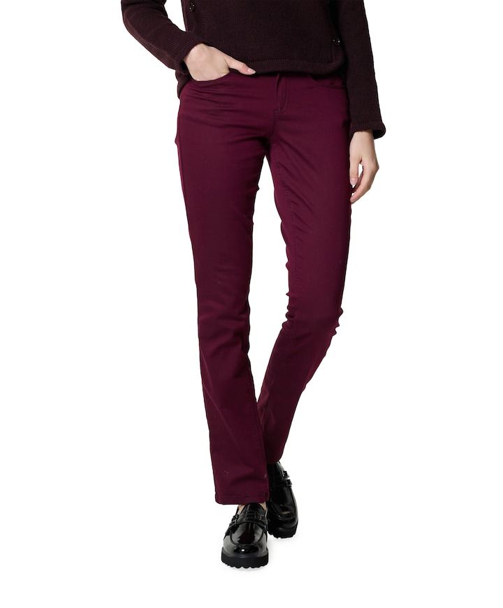 5 Pocket Super Stretch Lang dames broek bordeaux