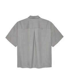 Heren overhemd korte mouw grijs