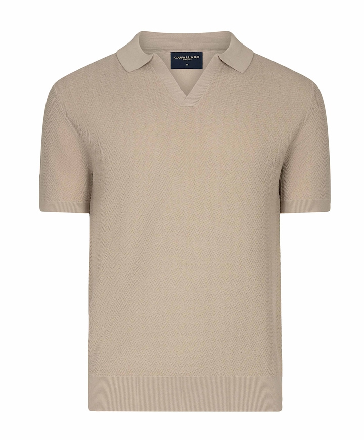 Heren polo beige