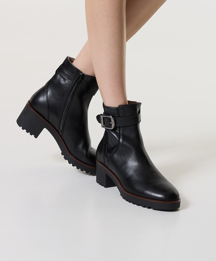 dames enkellaarzen zwart