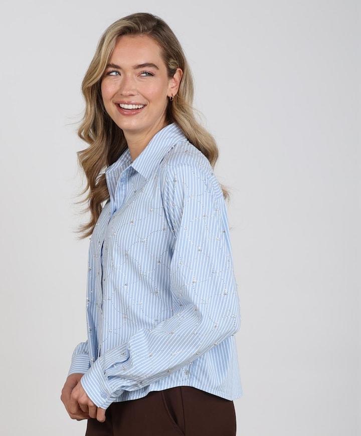 Dames blouse blauw