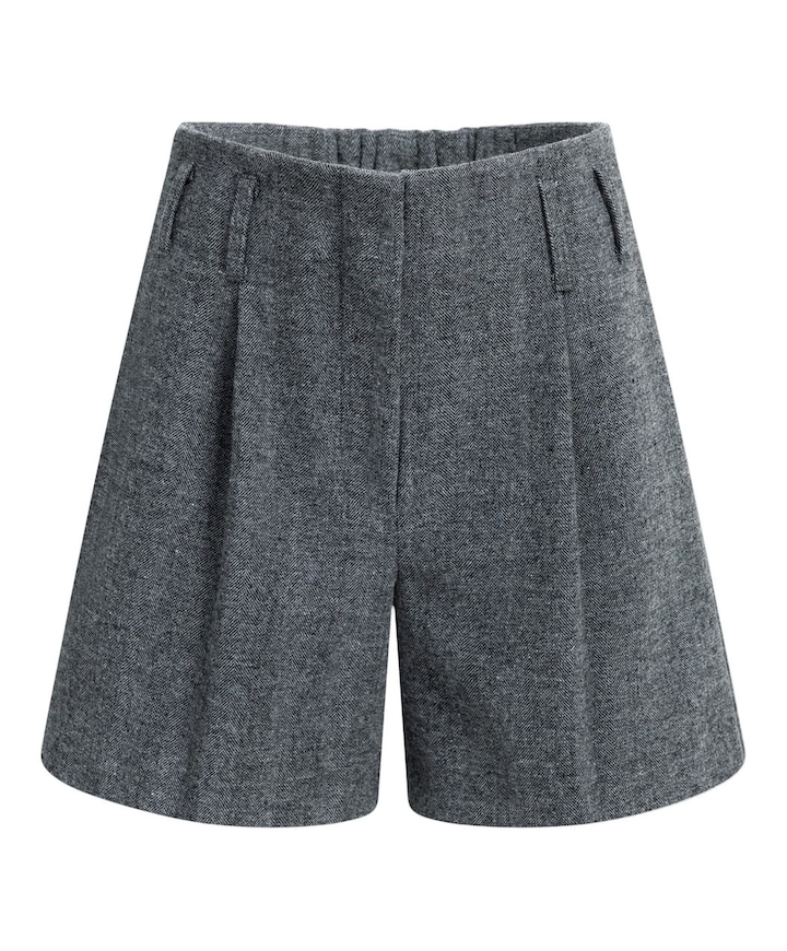 Geweven dames korte broek grijs
