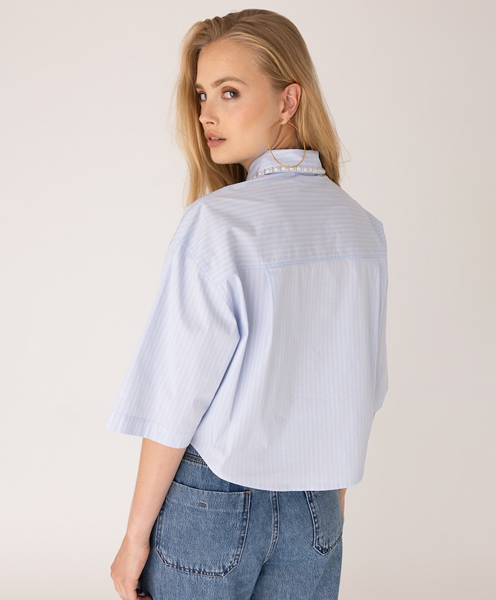Dames blouse blauw