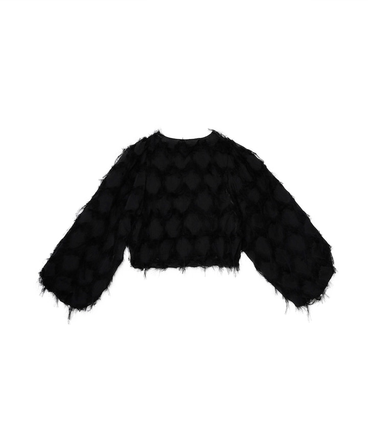 Meisjes blouse lange mouw zwart