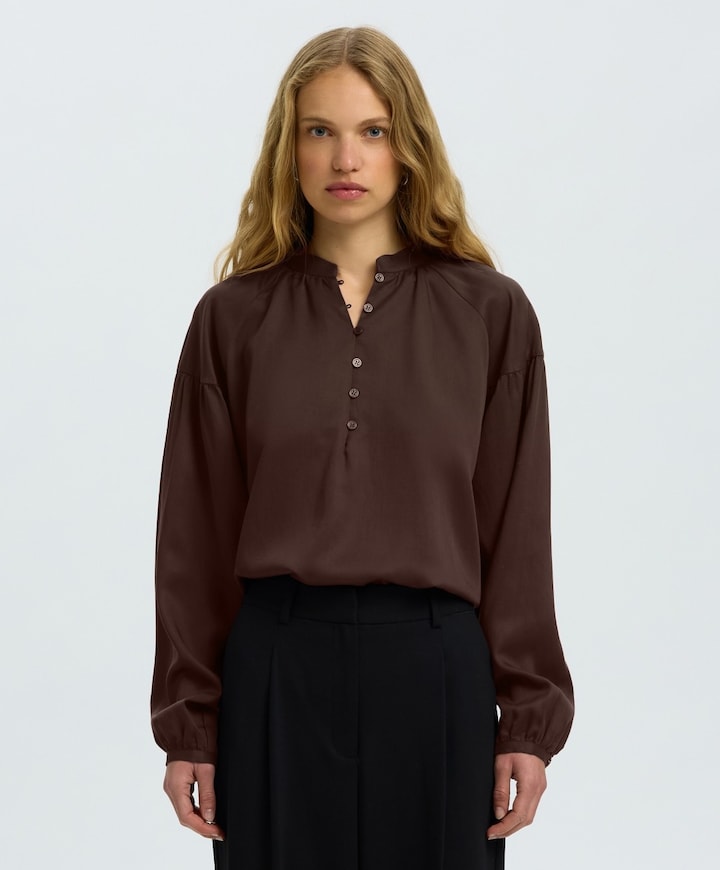 Dames blouse bruin