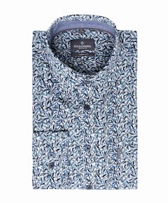 Heren overhemd lange mouw blauw