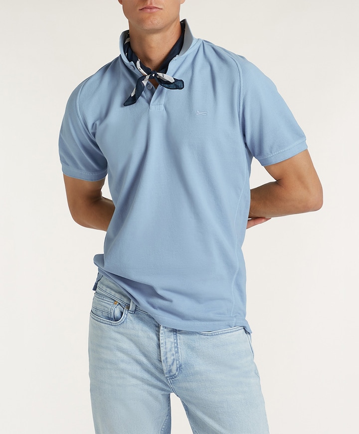 Heren polo blauw
