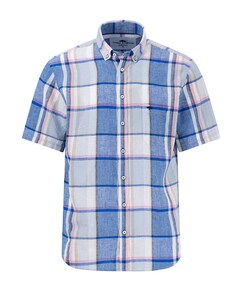 Overhemd korte mouw blauw
