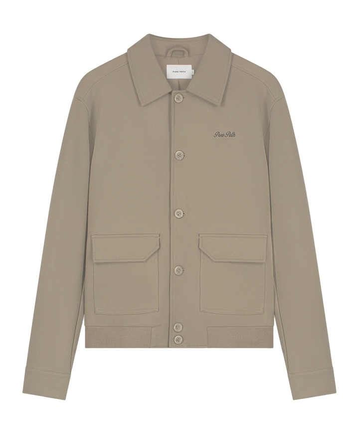 Heren overshirt beige