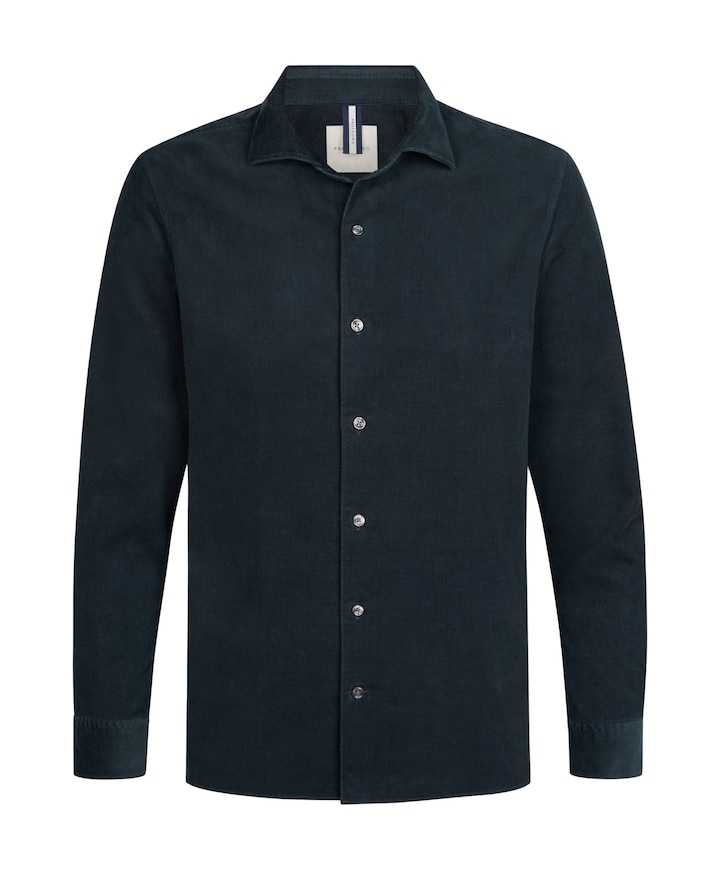 Heren overhemd lange mouw blauw