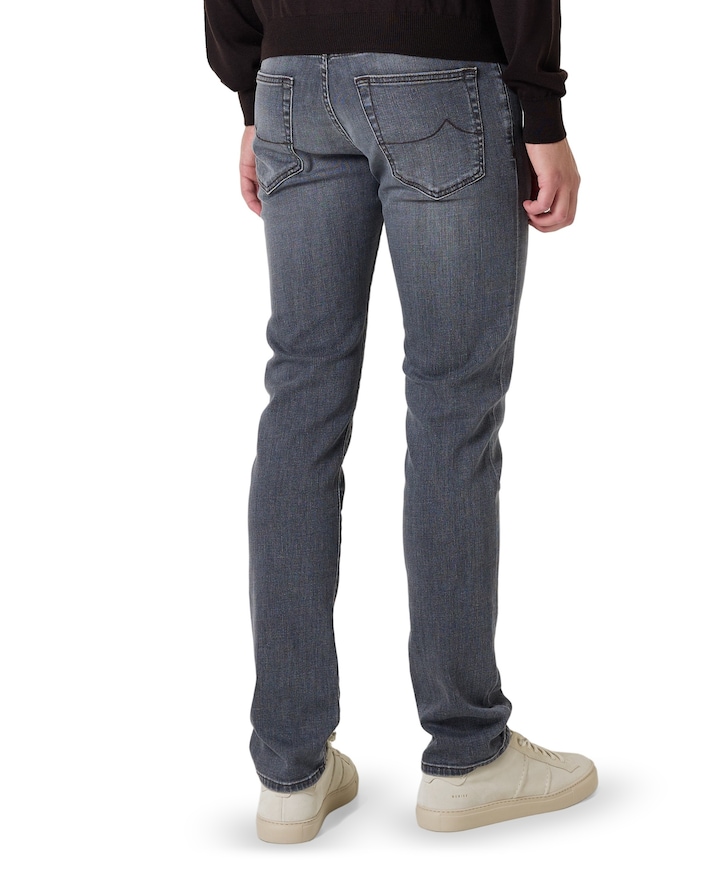Nick Slim 5 pkt heren jeans grijs
