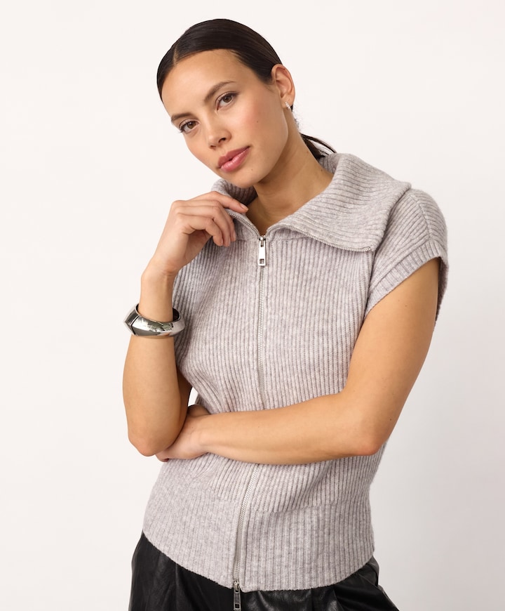 Dames vest grijs