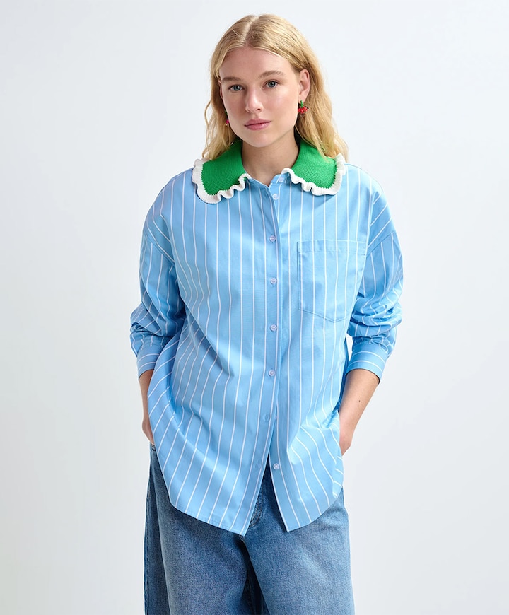 Dames blouse blauw