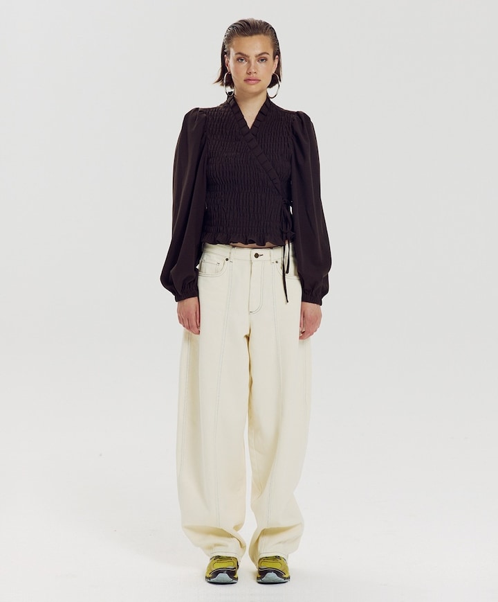 Dames blouse bruin