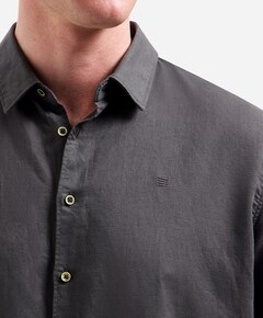 Heren overhemd korte mouw grijs