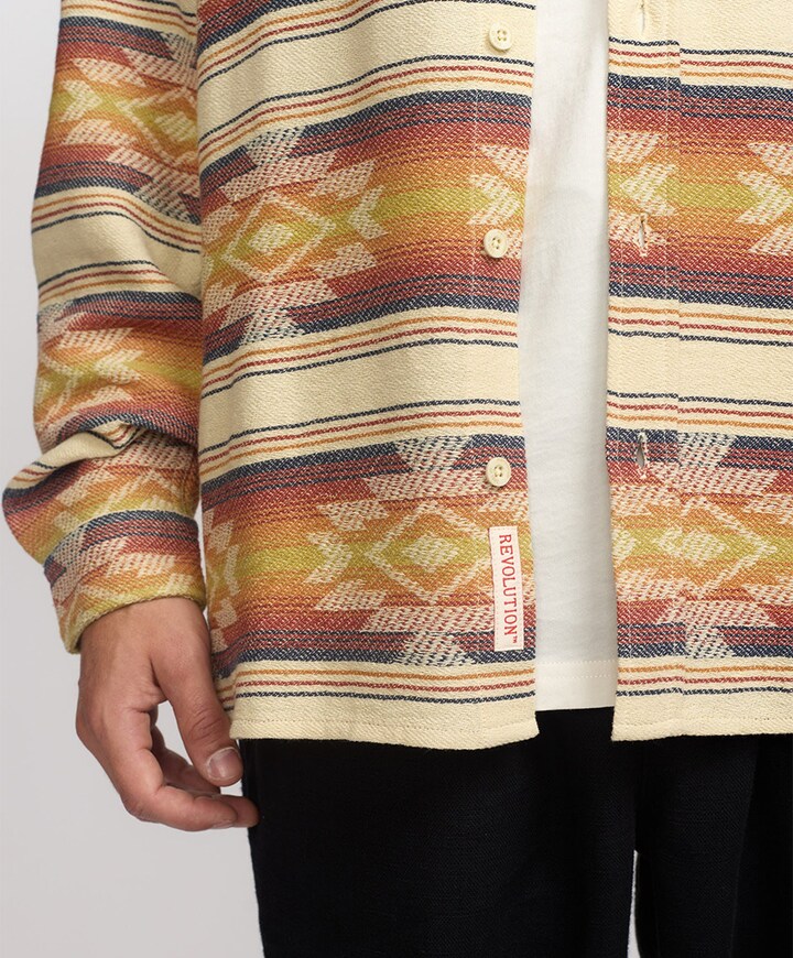 Heren overhemd lange mouw oranje