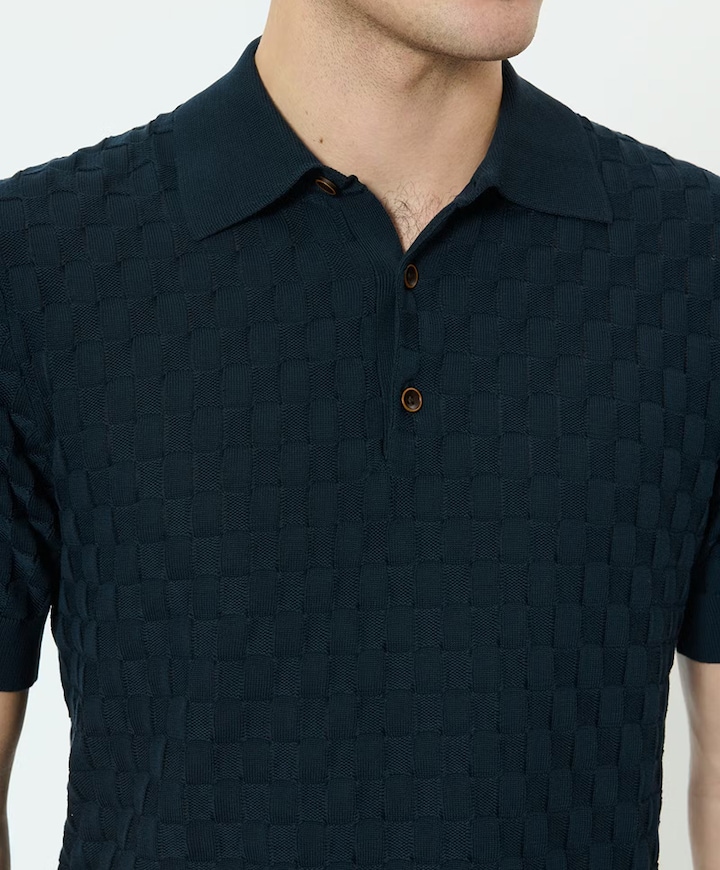 Heren polo blauw