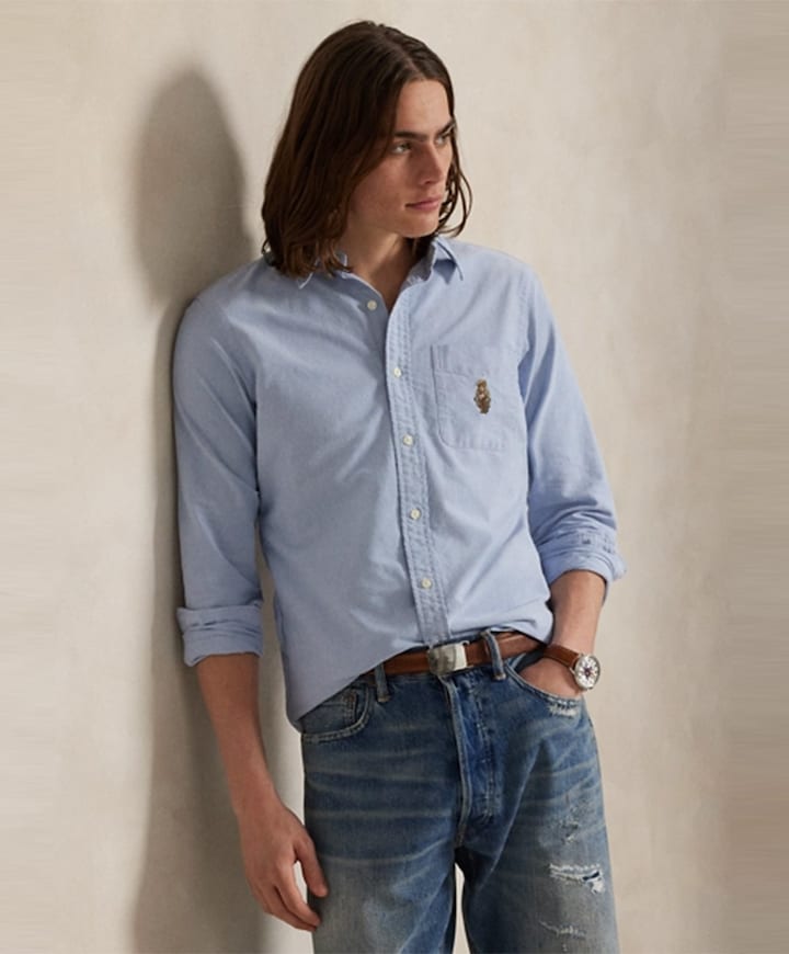 Overhemd lange mouw blauw