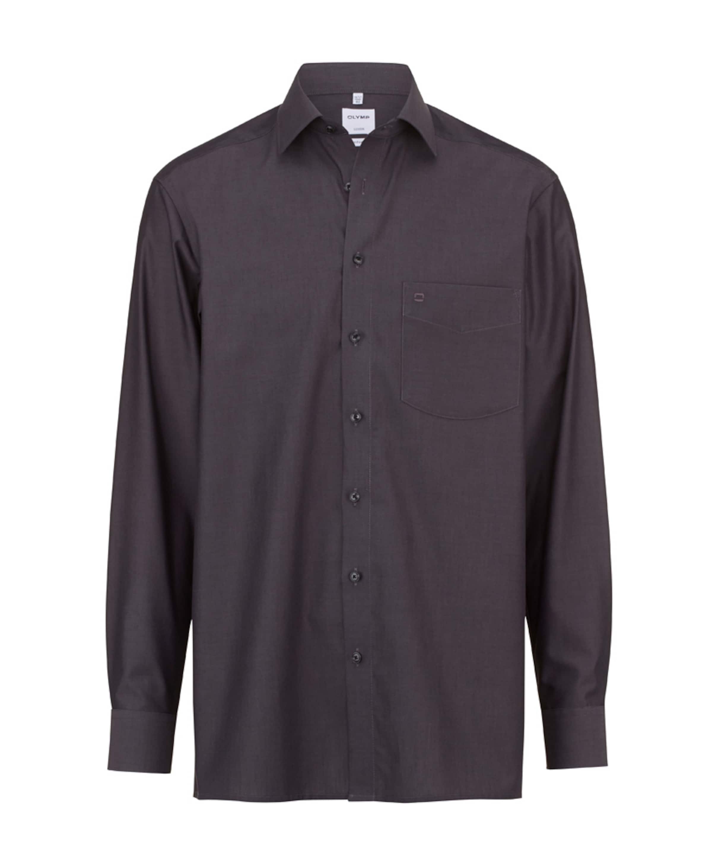 Heren overhemd lange mouw grijs