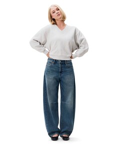 Bold barrel fit dames jeans blauw