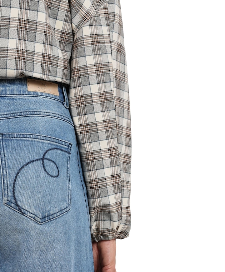 Stevi Embroidery dames jeans blauw