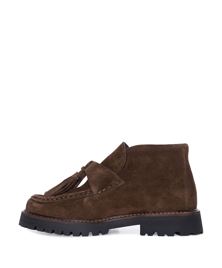 Aosta Tassel dames enkellaarzen bruin