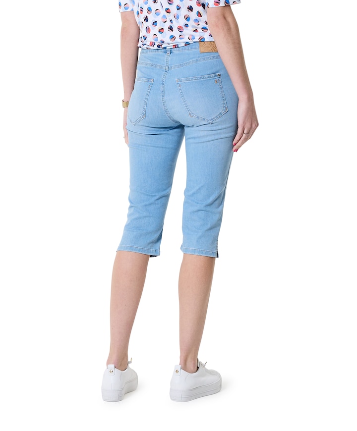 5-Pocket Slim capri blauw