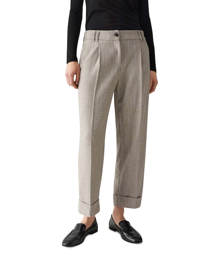 Meeri herringbone pantelon grijs