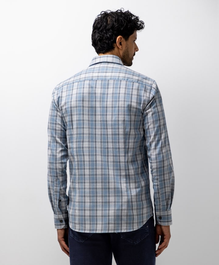 Heren overshirt blauw